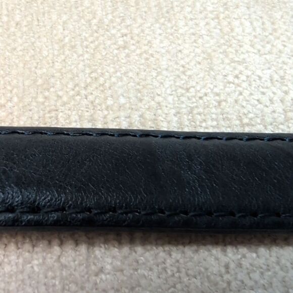 Genuine Leather Navy Blue Women's Belt Made In Italy - Picture 6 of 9